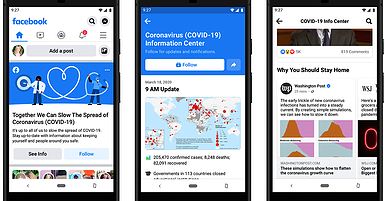 Facebook Puts COVID-19 Information on Top of Users’ News Feeds