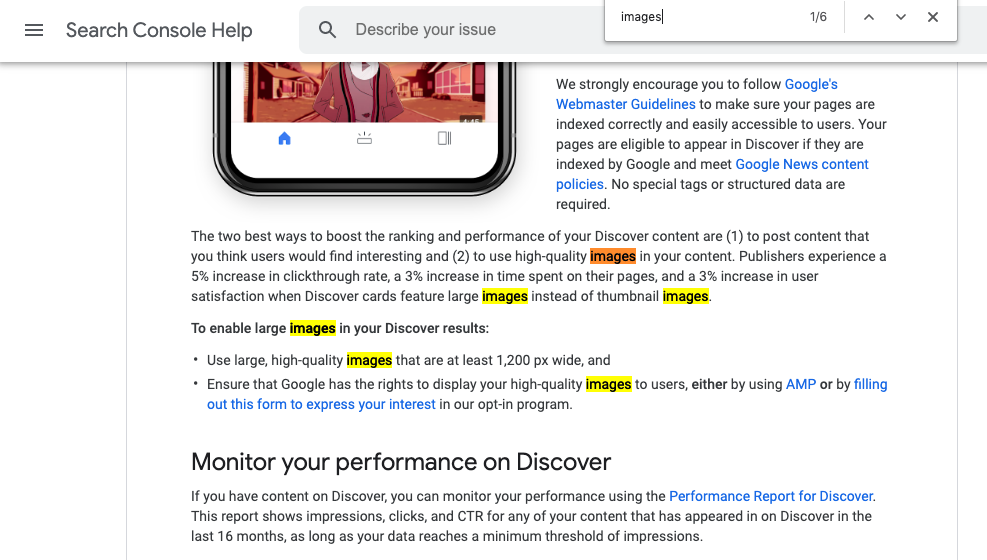 Google Discover Images Guidelines Optimise For