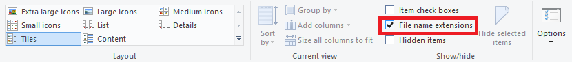 show file name extensions
