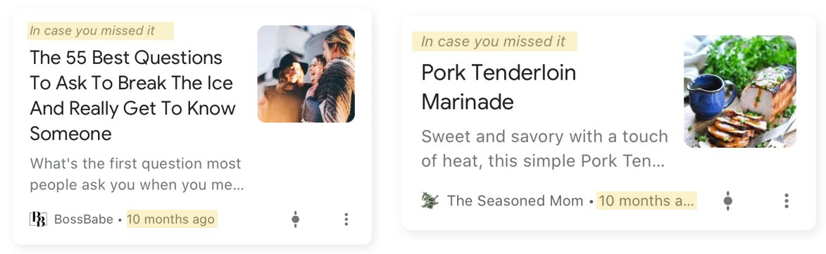 Example of Evergreen Content in Google Discover