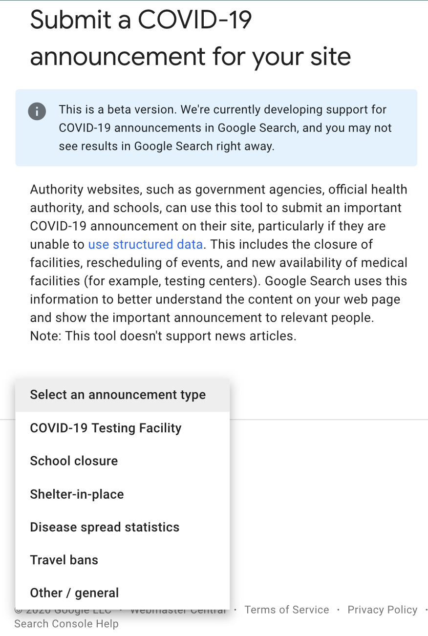 Google Reveals What COVID-19 Special Announcement Schema Looks Like in Search