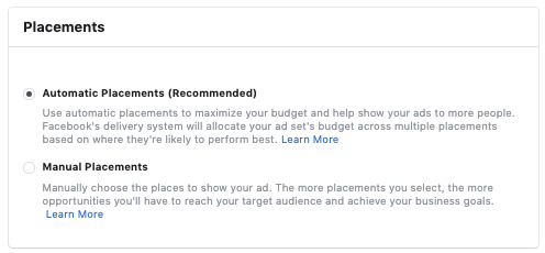 Facebook Ads Automatic Placements