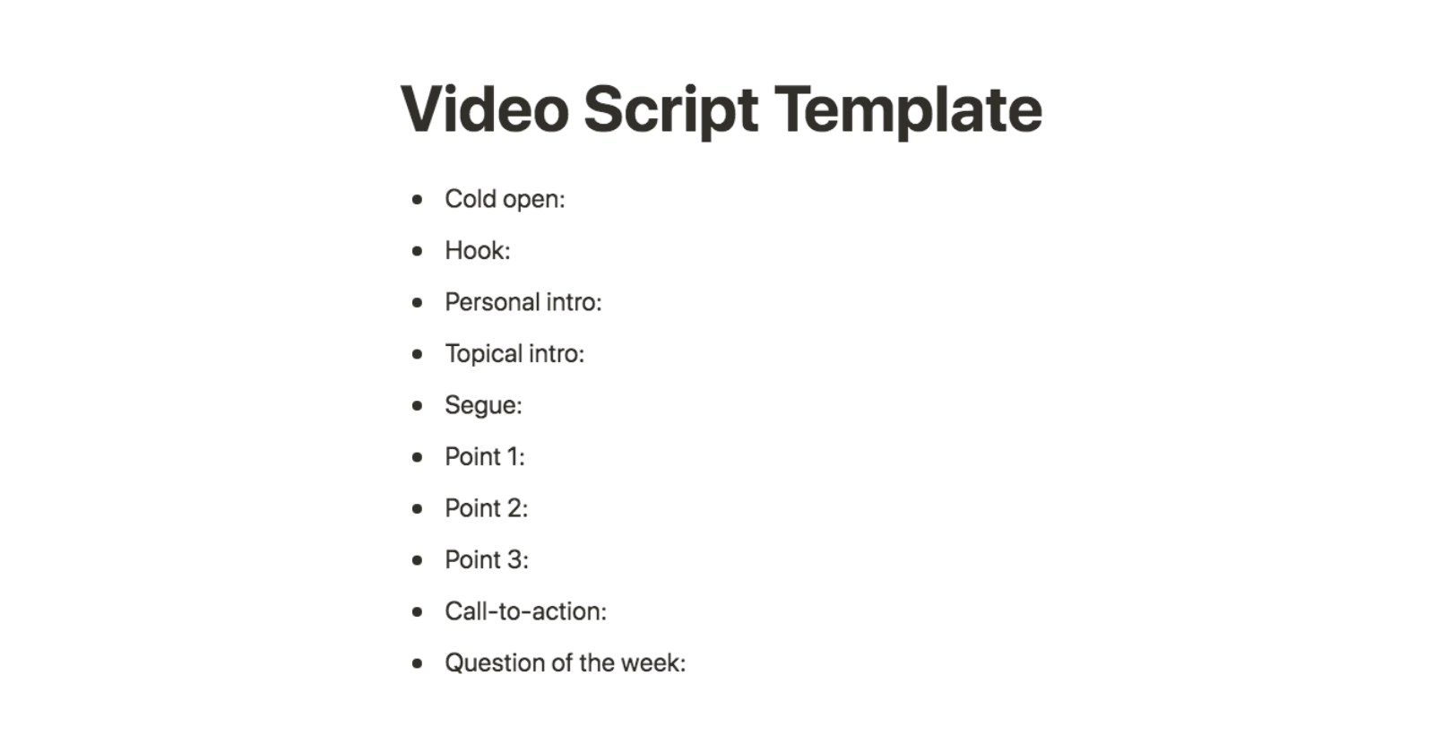 video script template
