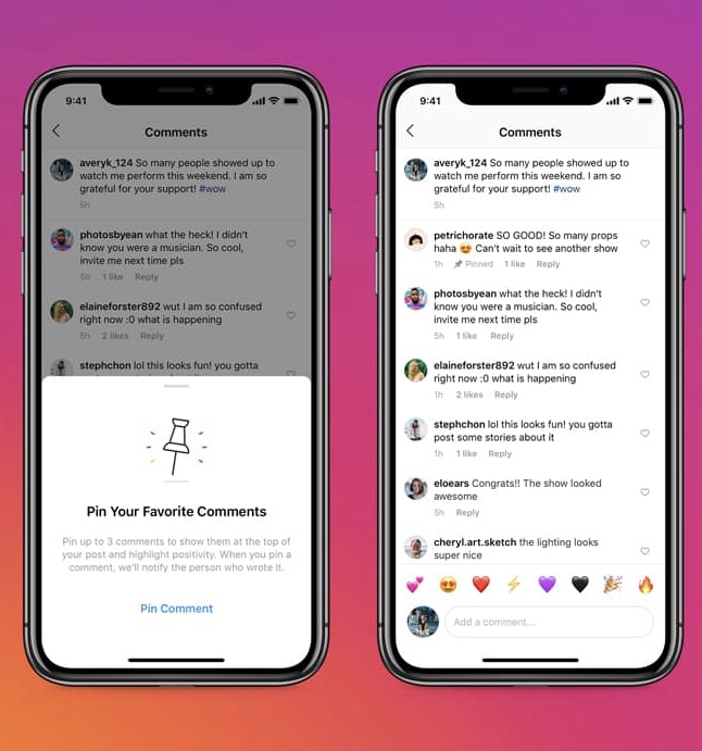 Instagram Lets Users Pin Comments to the Top of Posts