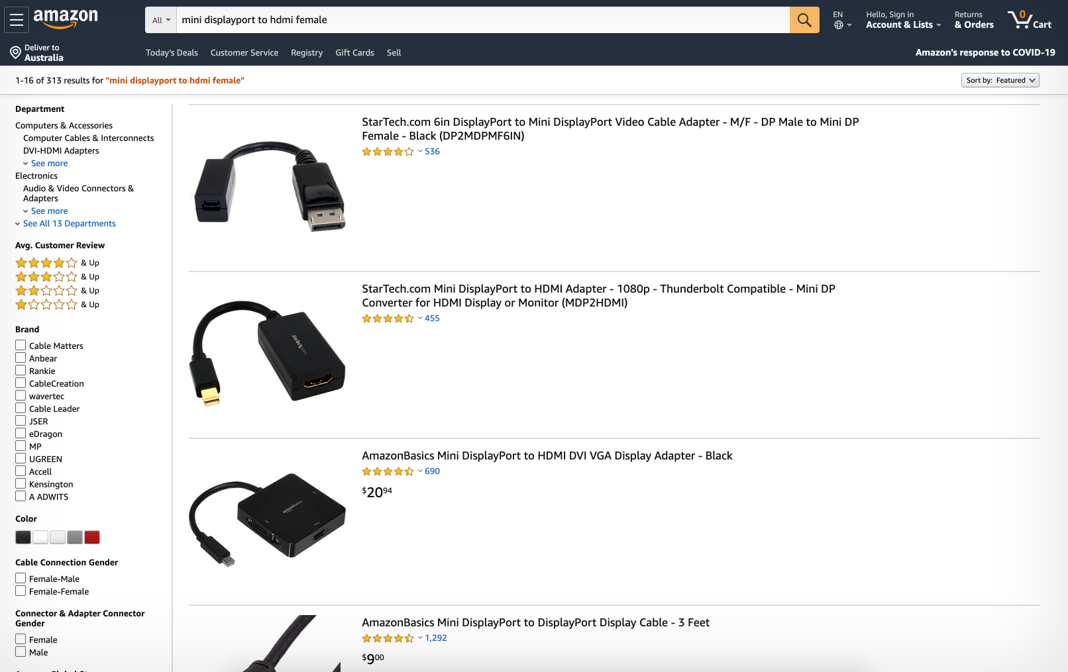 amazon multi-product page