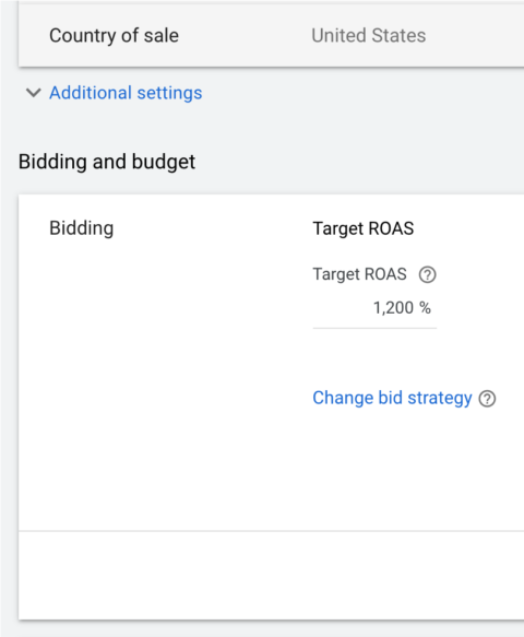 google shopping troas bidding model