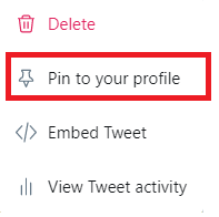 pin tweet to your profile