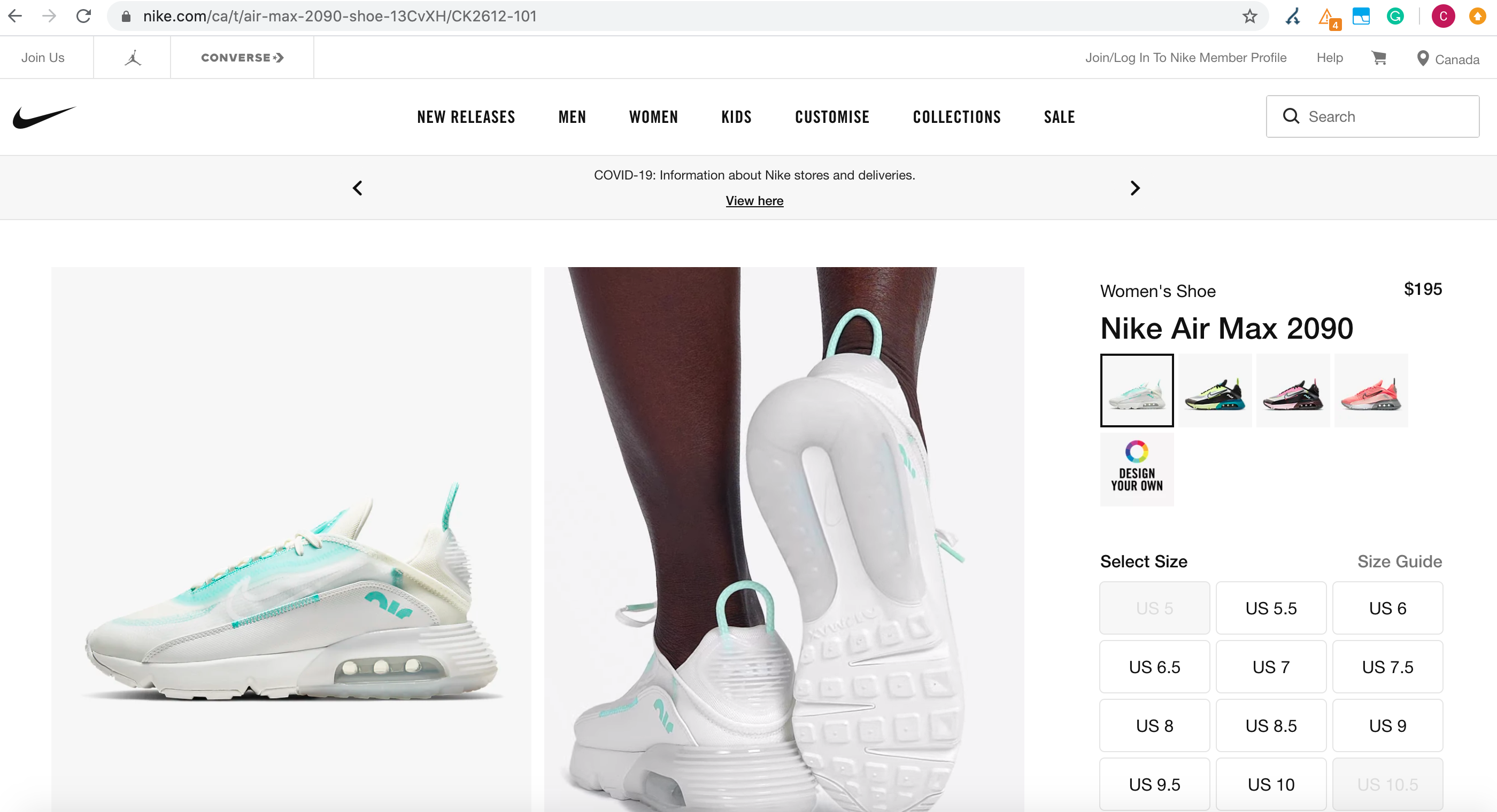 Nike online store on root domain