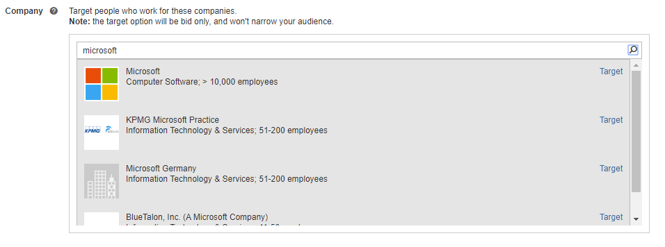 Microsoft Ads LinkedIn Targeting