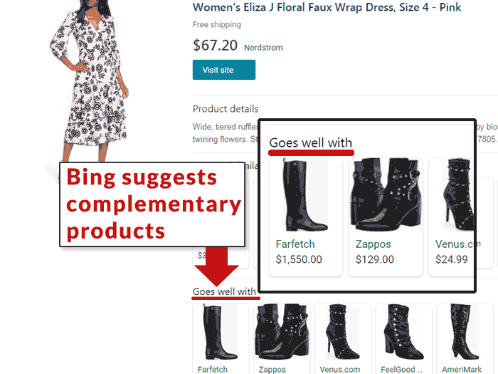 Bing visual shopping goes well with feature