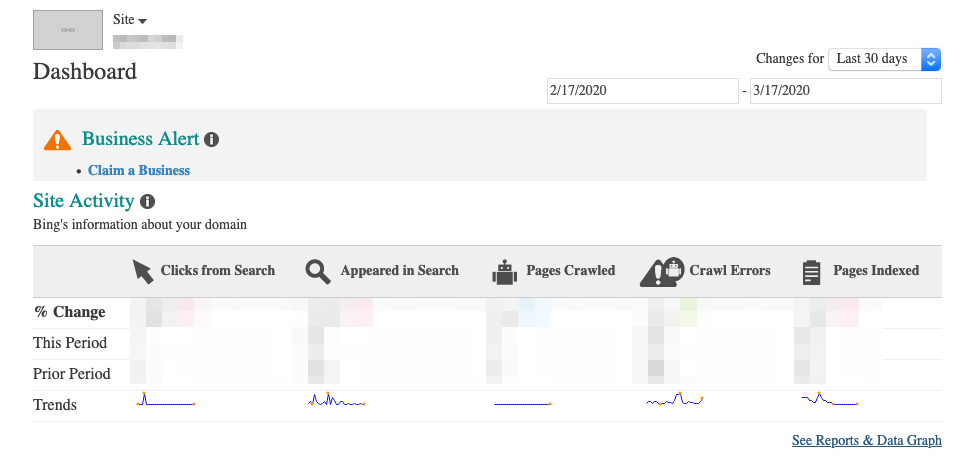 bing webmaster tools dashboard