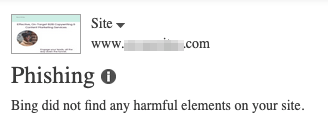 bing webmaster tools harmful elements
