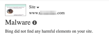 bing webmaster tools malware