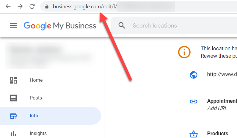 GMB Listing URL