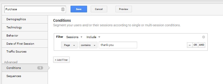 Google Analytics Segment For Past Conversions