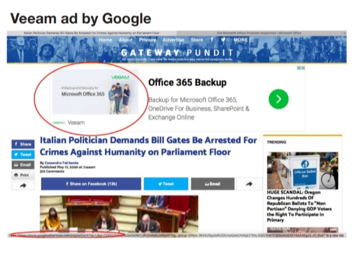 Ads Appearing on Google&#8217;s Network Alongside COVID-19 Misinformation