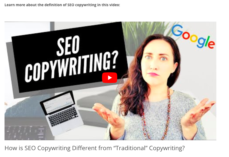 "What is SEO Copywriting" video