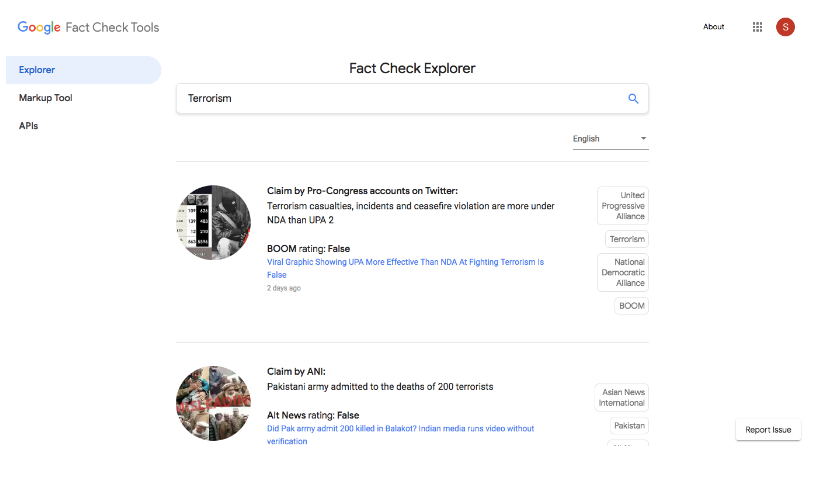 Google’s Fact Check