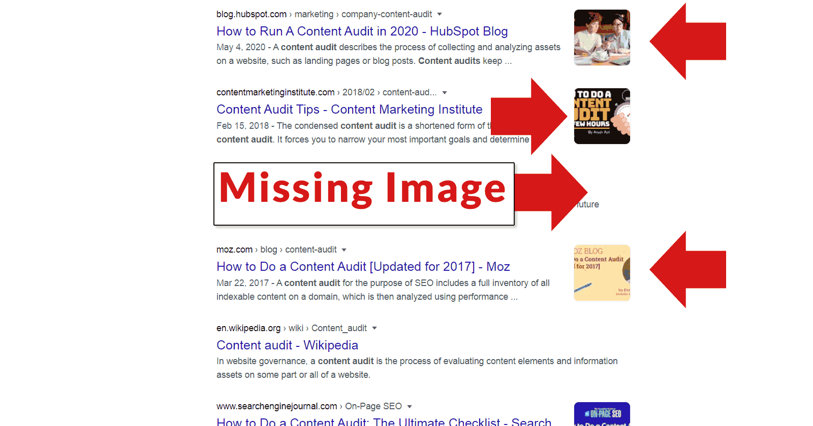 Google SERPs thumbnail images