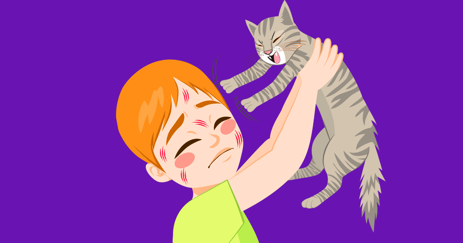 Image of a cat scratching a persons face, a metaphor for the "meow" database hacking attacks