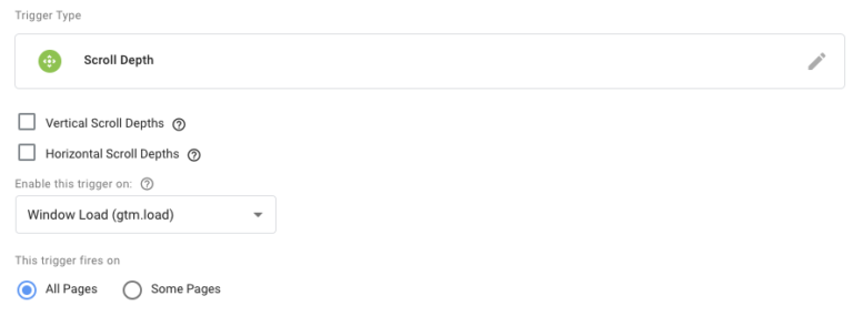 Google Tag Manager Scroll Depth Trigger