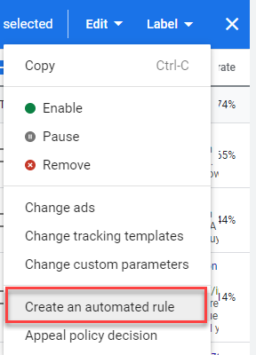 Create an automated rule