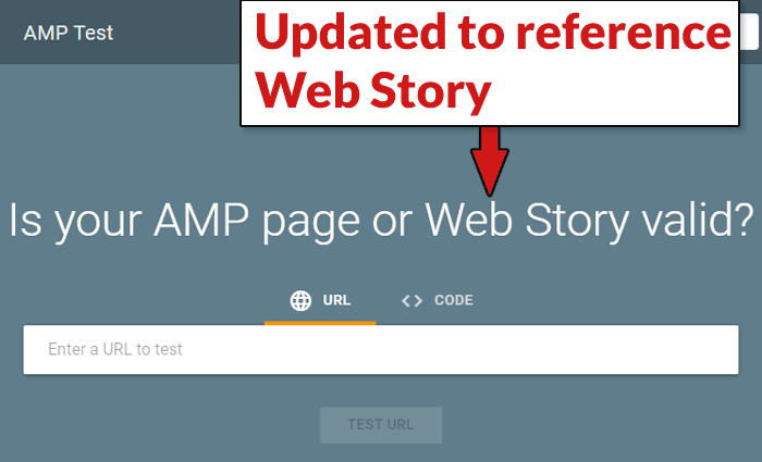 Screenshot of newly updated AMP and Web Story validation tool