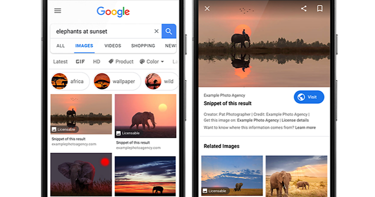 Google Shows “Licensable” Badges in Image Search Results