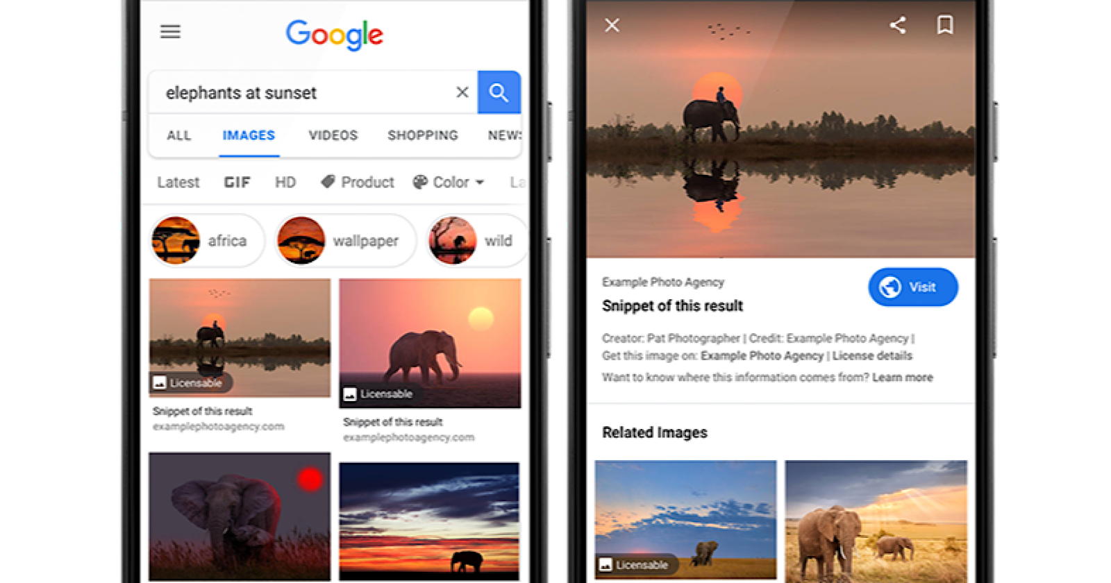Google Shows “Licensable” Badges in Image Search Results