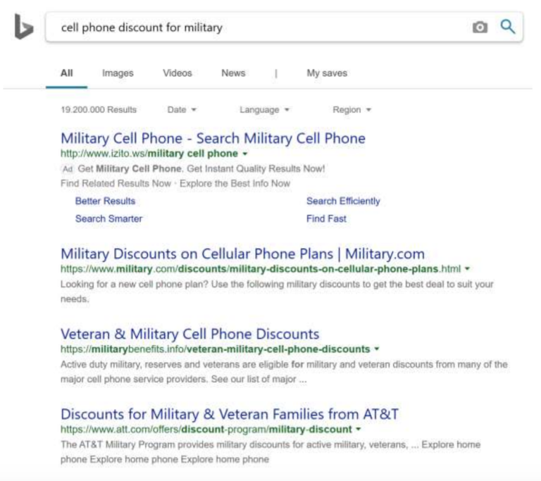 cell phone discount for military