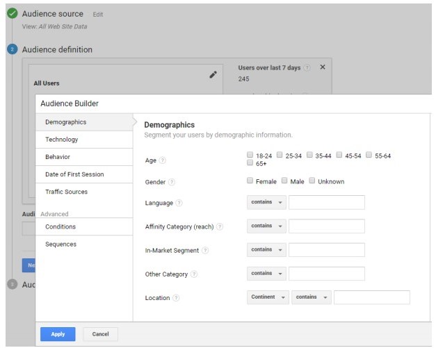 Create segments in Analytics 2