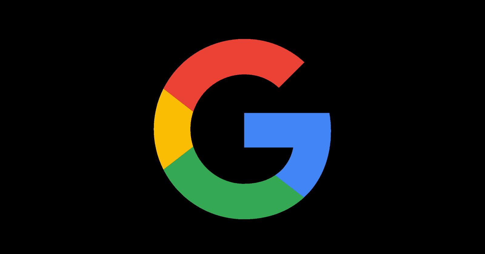 Image of Google's logo set against a black background