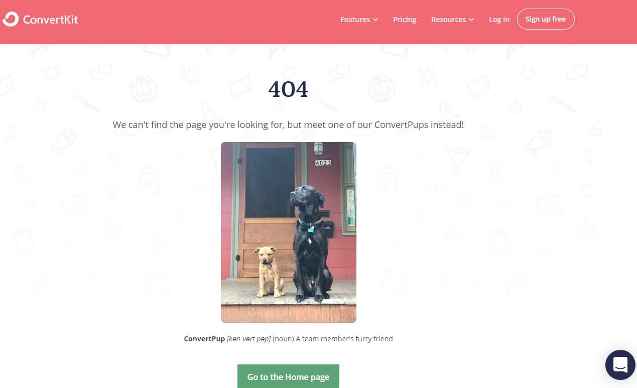 404 page convertkit