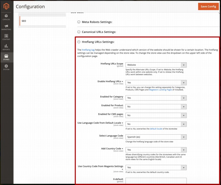 Magento hreflang