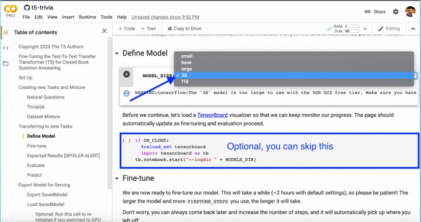 Select the 3-billion Parameters Model