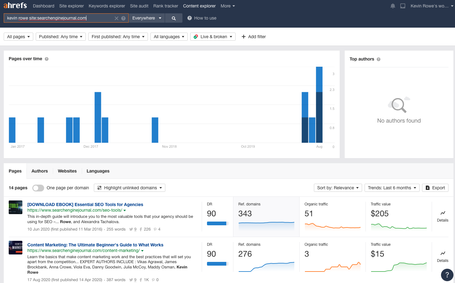 ahrefs content explore for unlinked brand mentions