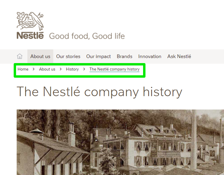 breadcrumbs seo nestle