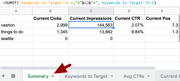 Using SUMIF to sum cells with specific text