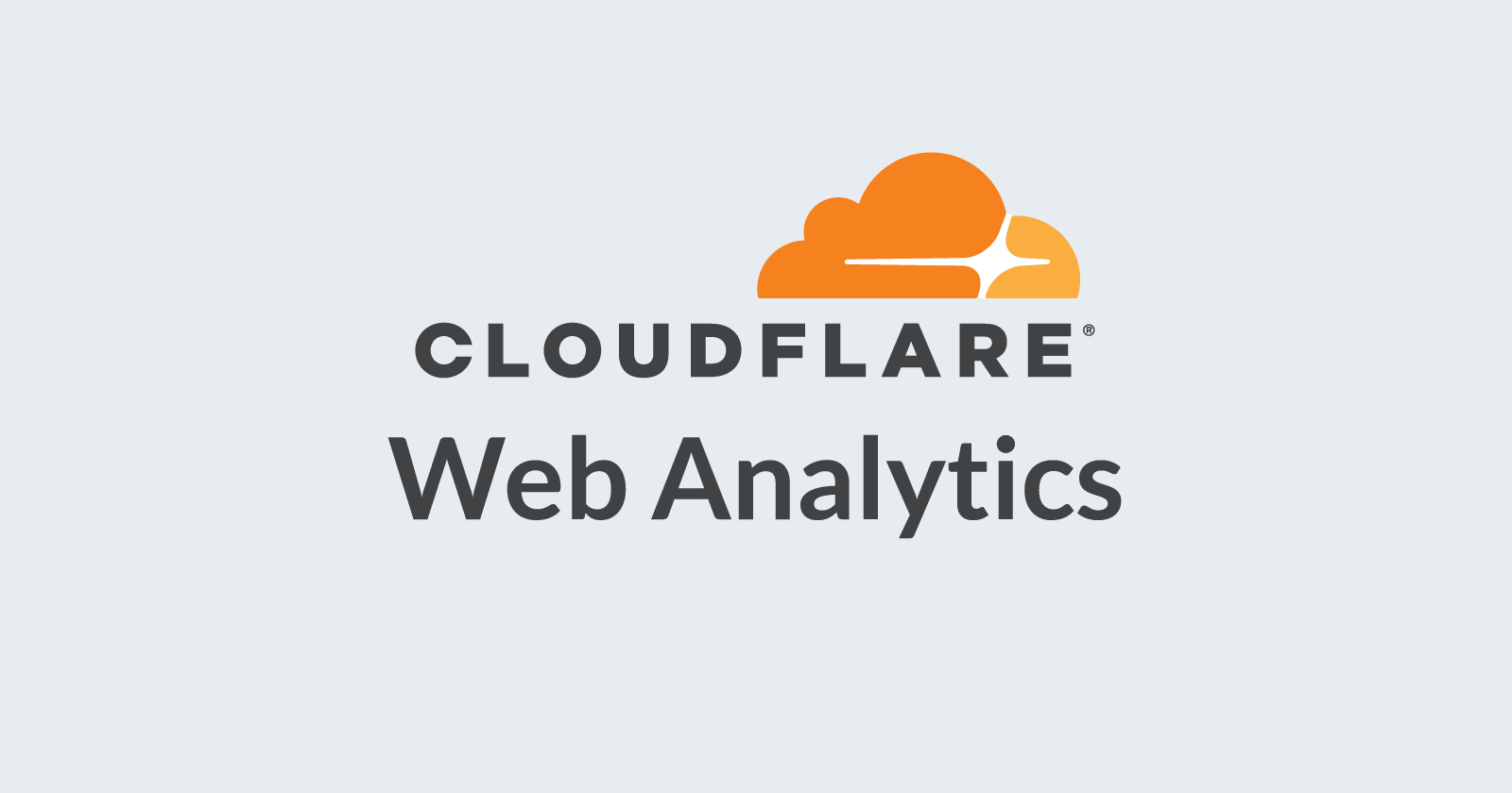 Image of Cloudflare logo with the words, Web Analytics