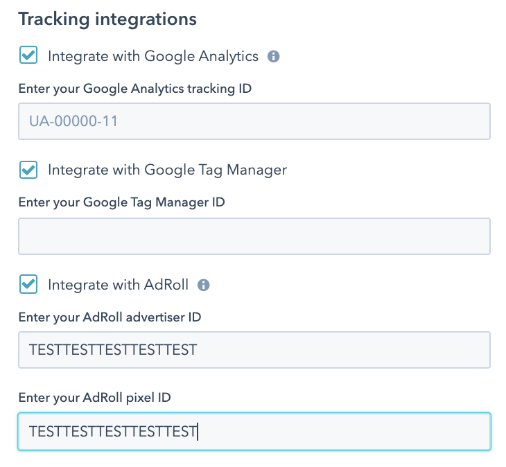 google analytics integration hubspot settings