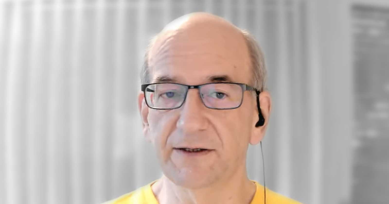 Screenshot from a video of Google's John Mueller answering a question about recovering from a Google core algorithm update