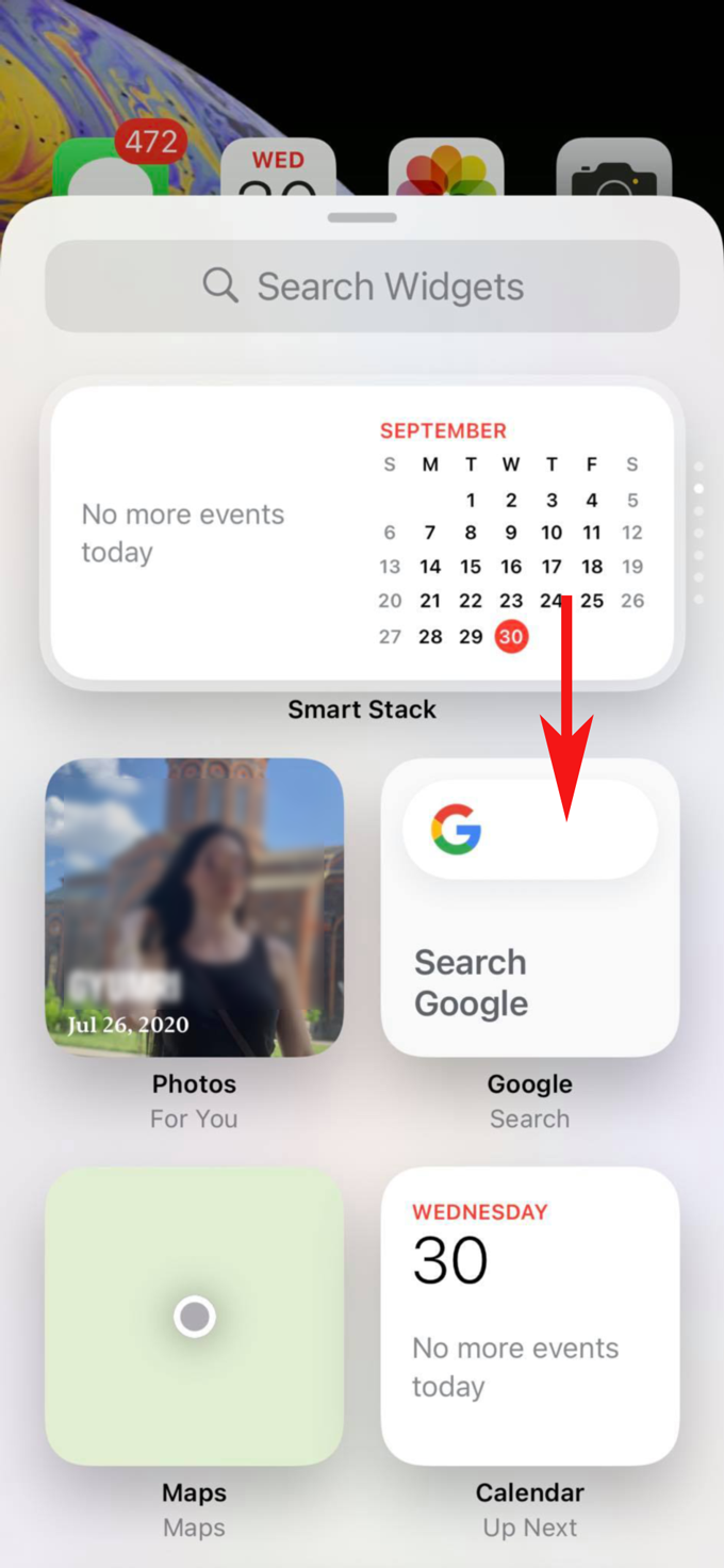 Does iPhone have a Google widget?