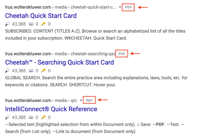 PDF in Search Results