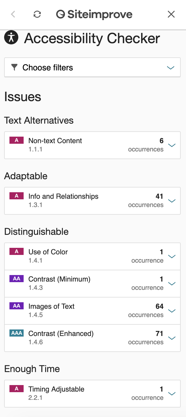 Site Improve Accessibility Checker