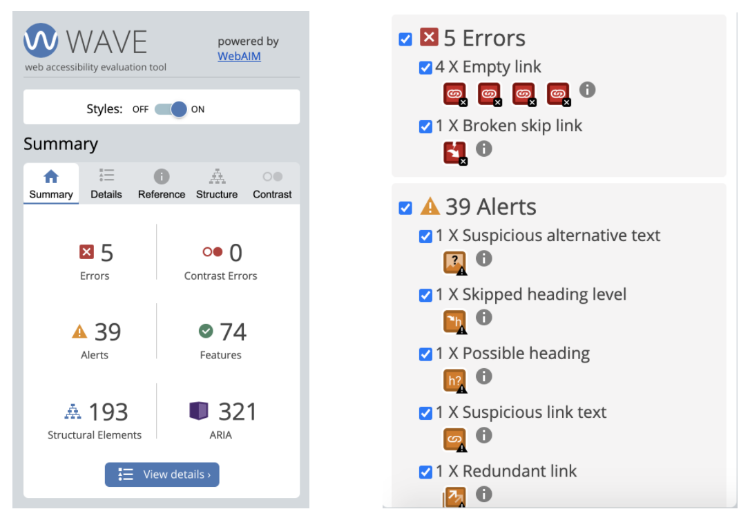 WAVE Accessibility Tool