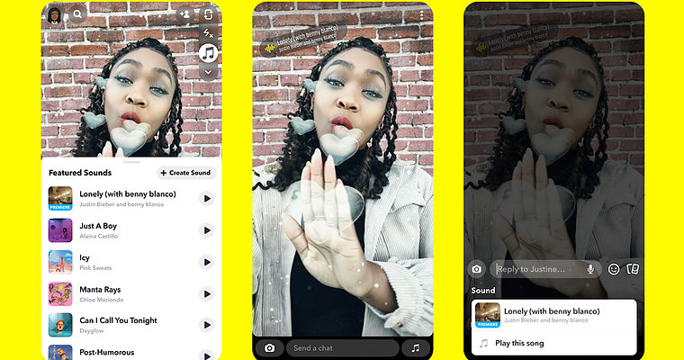 Snapchat Lets Users Add Music to Snaps