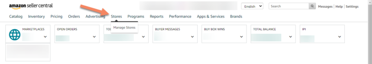 To access your Amazon Store go to Stores, Manage Stores in Seller Central