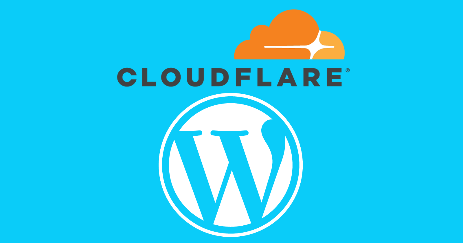 Image of the Cloudflare and WordPress logos