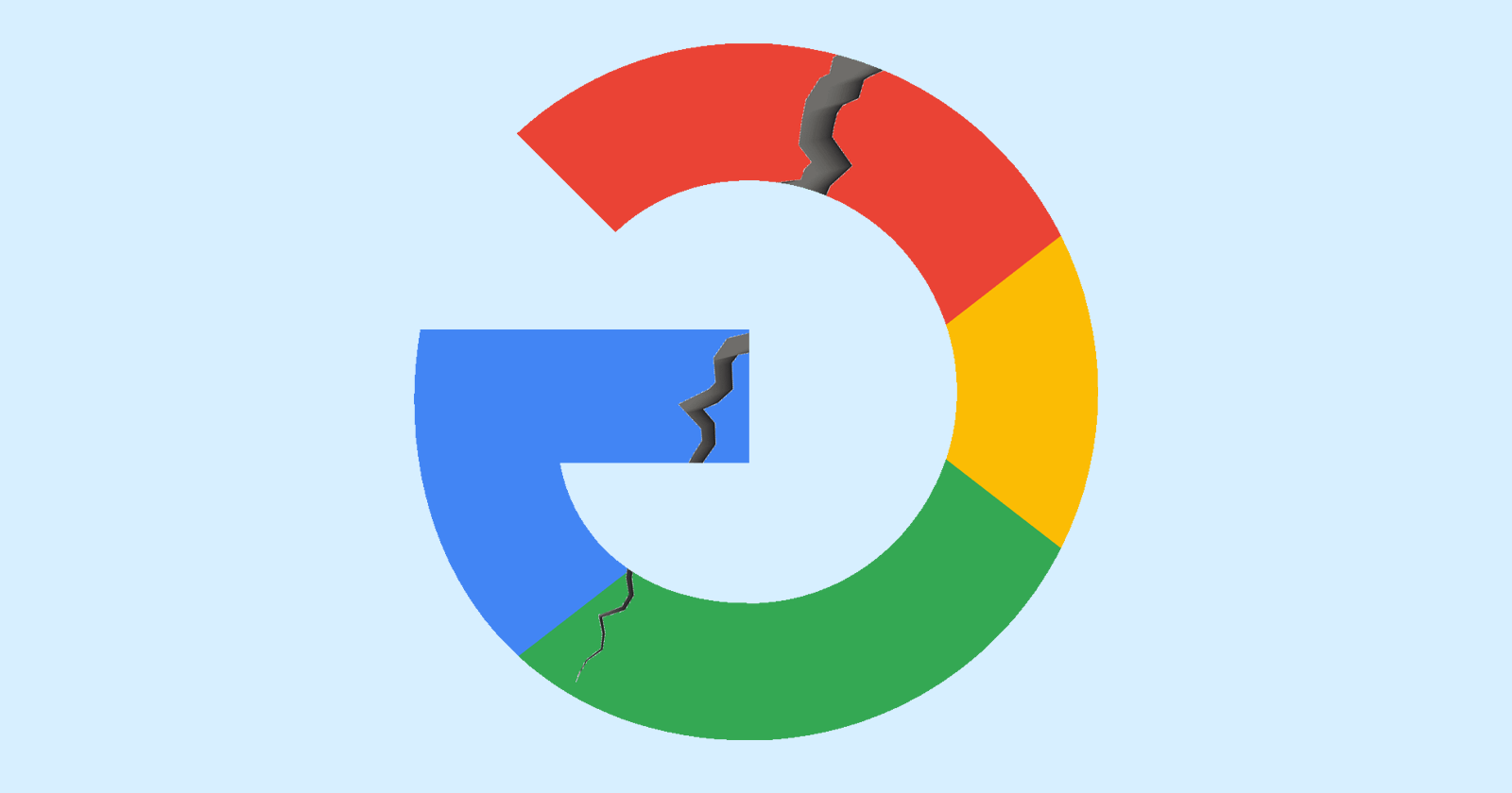 Image of Google's logo reversed horizontally so it looks backwards