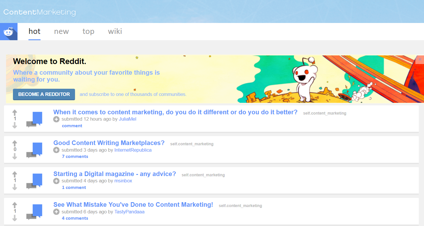 Reddit community forum